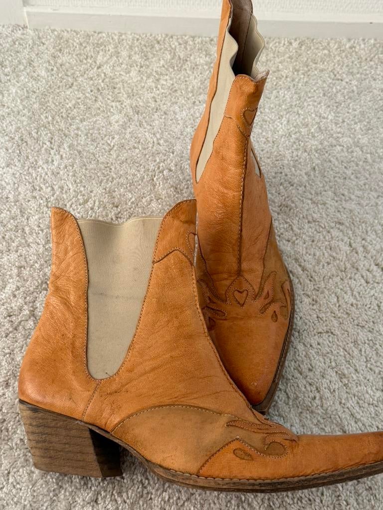 Cowboylaarzen Muratti mt 39 lichtbruin, Ophalen, Bruin, Lage of Enkellaarzen, Gedragen