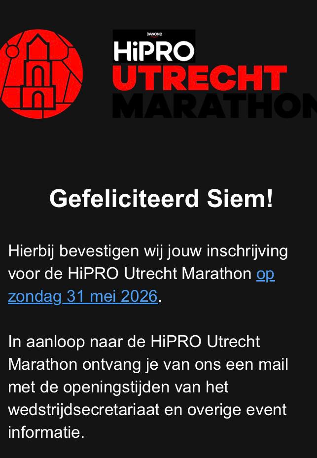 Ticket Utrecht halve marathon 31 mei 2026 + tassenafgifte, Eén persoon