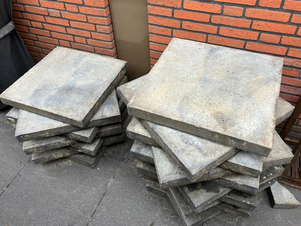 38 tegels antraciet tuin 60x60x7, Tuin en Terras, Tegels en Klinkers, Ophalen, Gebruikt, 10 m² of meer, Beton