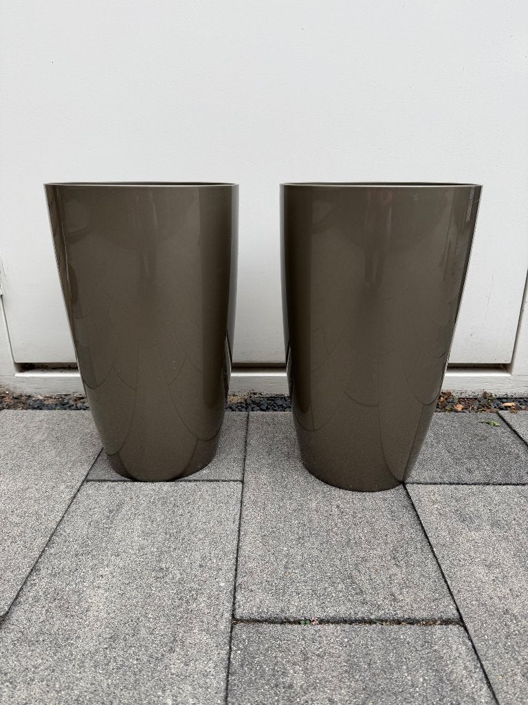 Elho Brussels Diamond Round High 27 cm Oyster pearl, Tuin en Terras, Kunststof, Rond, Binnen, Zo goed als nieuw