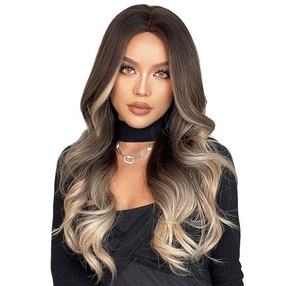 Sexy pruik lang haar met grove slagen zonder pony ROWAN, Sieraden, Tassen en Uiterlijk, Uiterlijk | Haarverzorging, Verzenden