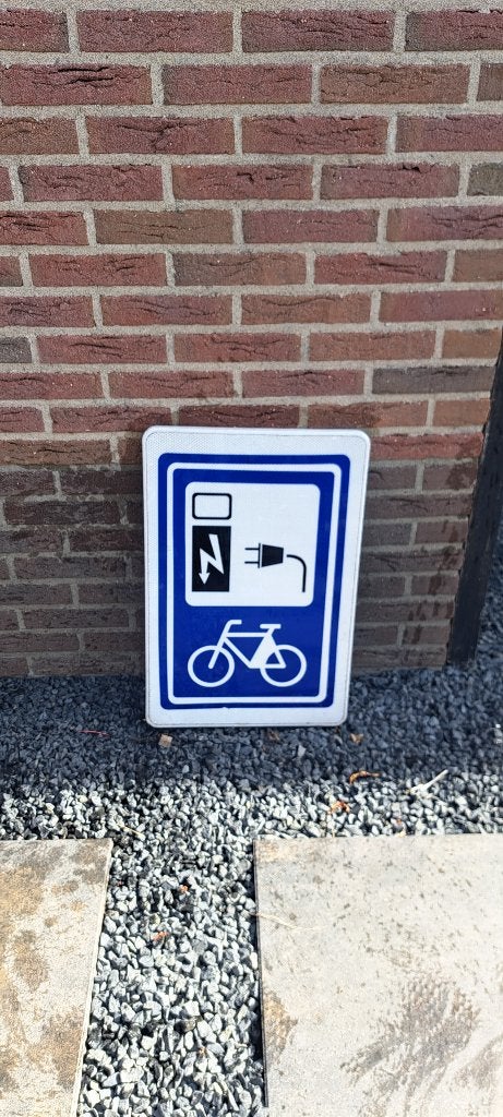 verkeersbord elektrische fiets laadpunt, Ophalen of Verzenden, Zo goed als nieuw
