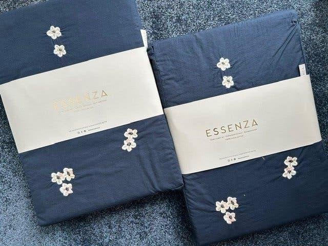 Essenza dekbedovertrek 140/200 100% Percal Katoen, Eenpersoons, Blauw, Essenza, Dekbedovertrek