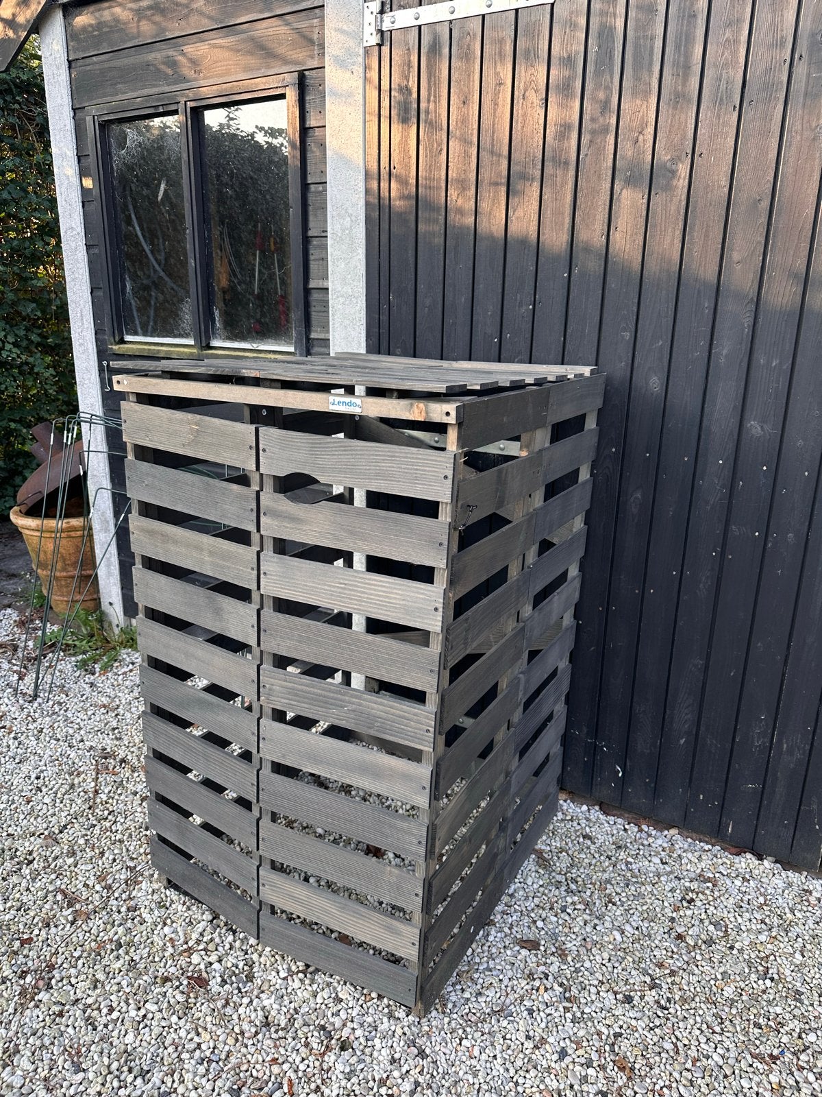 Nieuwe container ombouw voor 1 container, Ophalen, Nieuw, Hout, Containerberging