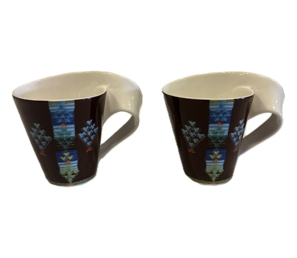 2 Villeroy & Boch NewWave Caffè koffiekopjes, bruin/blauw, Gebruikt, Niet bekend (tweedehands product), Villeroy & Boch, Ophalen of Verzenden