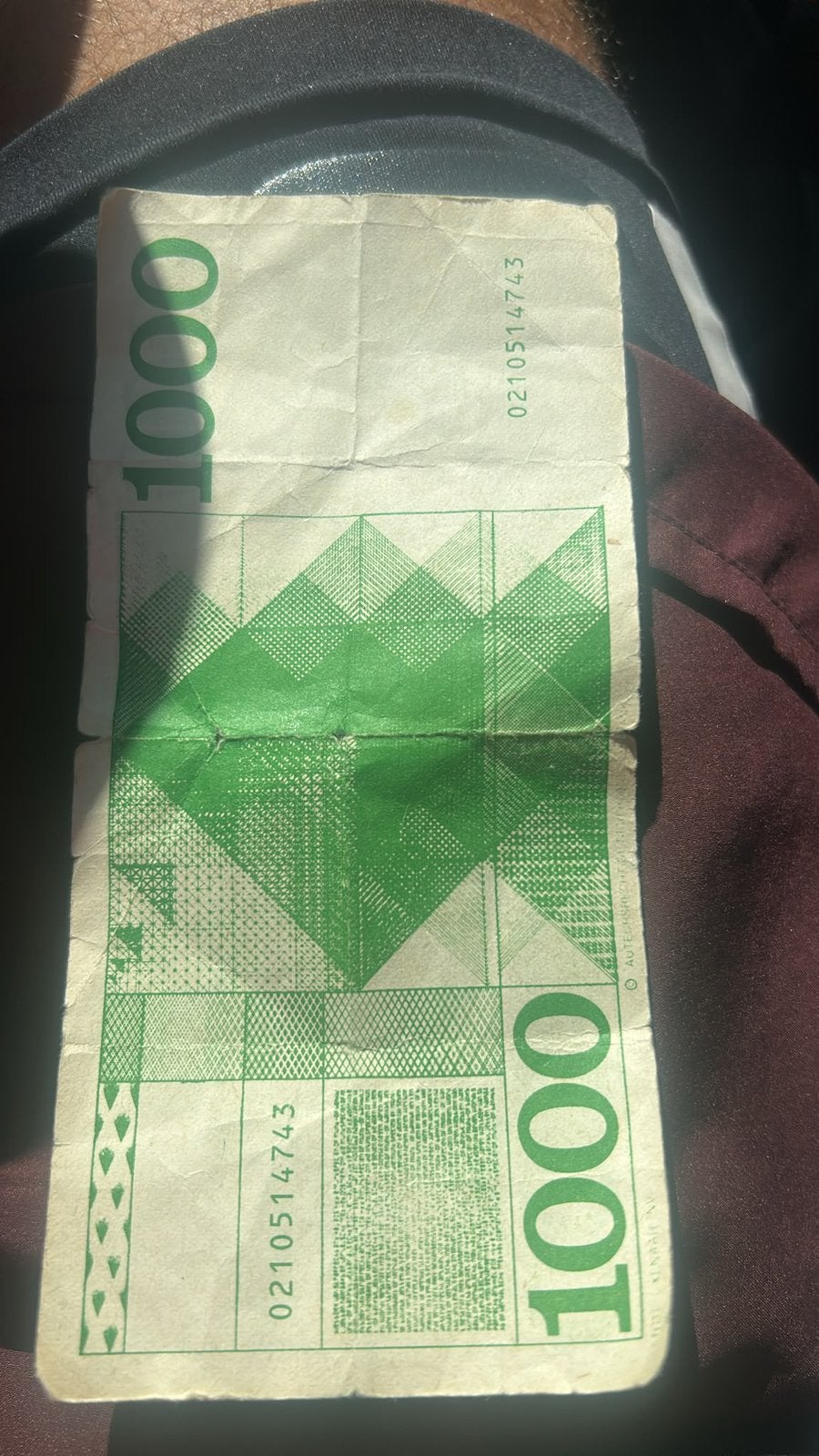 1000 gulden biljet Spinoza 1972, Ophalen