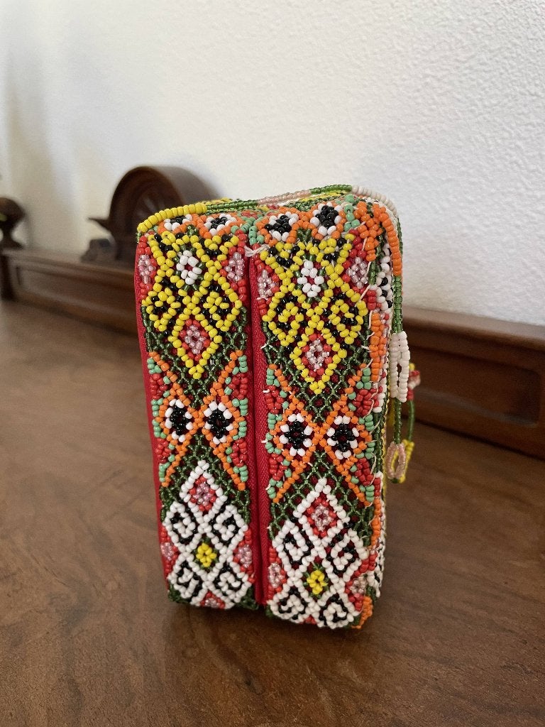 Handgemaakte kralentas, Antiek en Kunst, Sieraad, Handgemaakt, Meerkleurig, Overige herkomsten