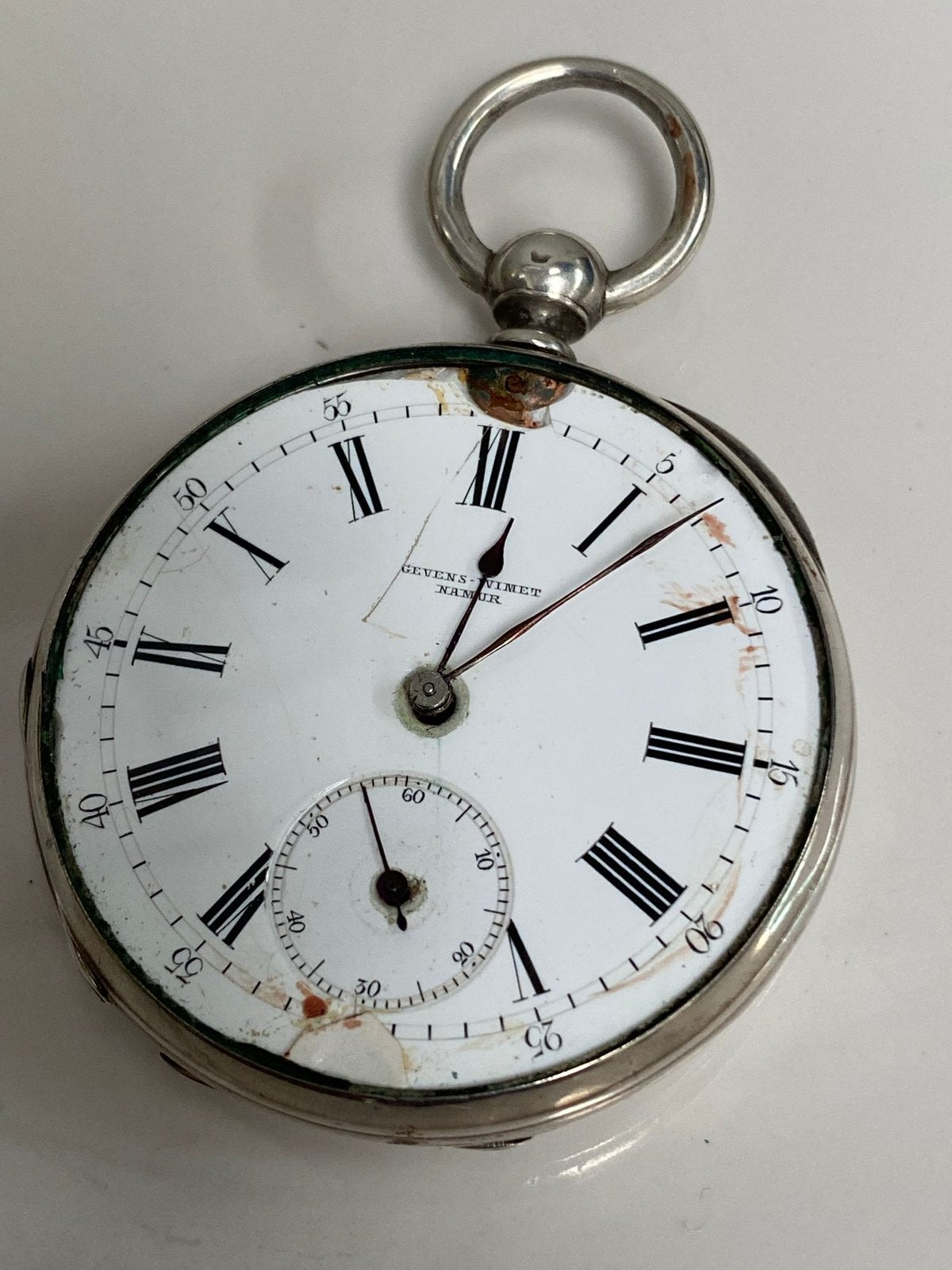 Antiek zilver zakhorloge sleutelklokje, Antiek en Kunst, Ophalen of Verzenden, Zilver