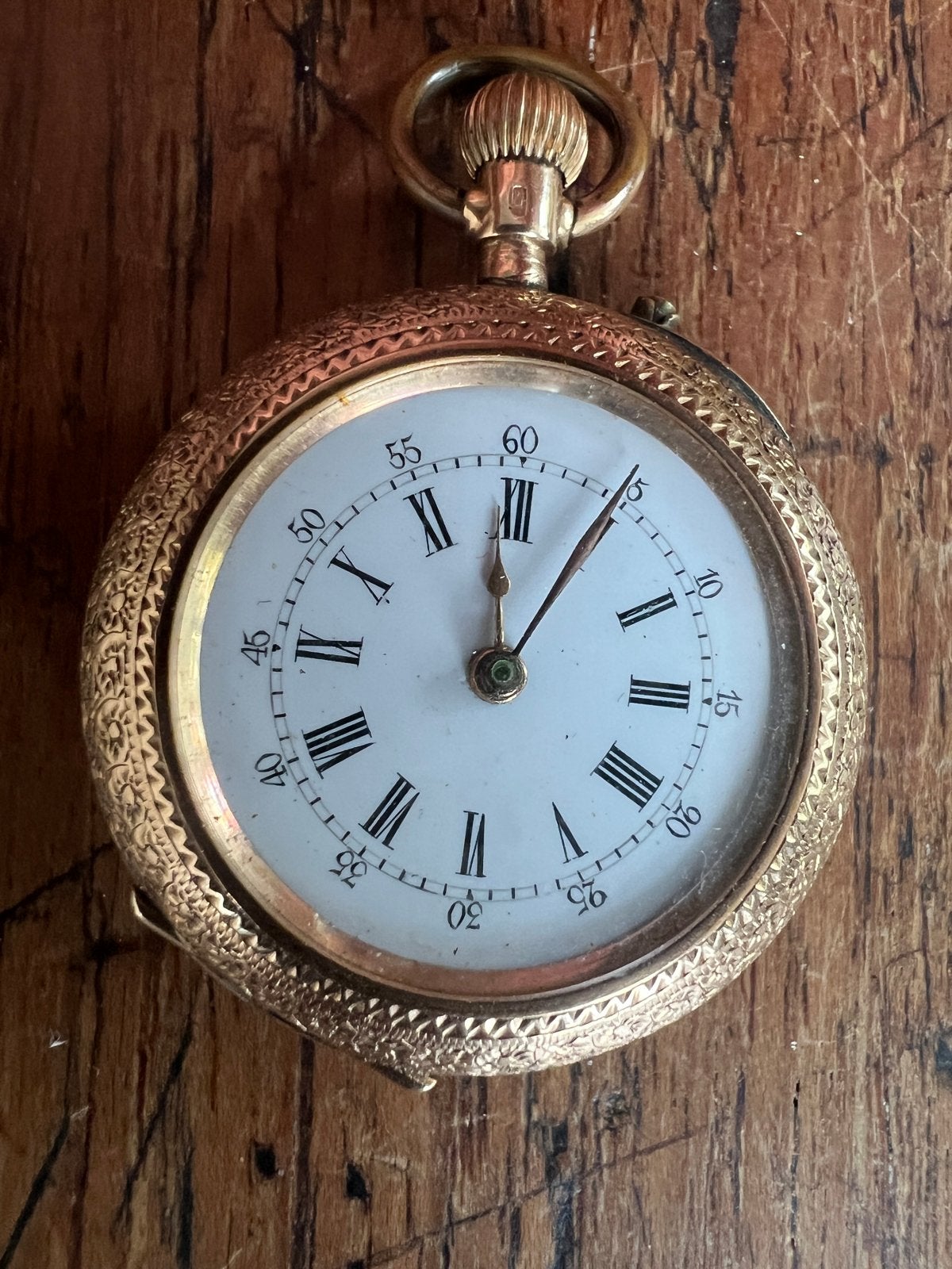Antiek 14 Karaat Gouden Zakhorloge Dames 33mm, Overige merken, Zakhorloge, Verzenden, Goud
