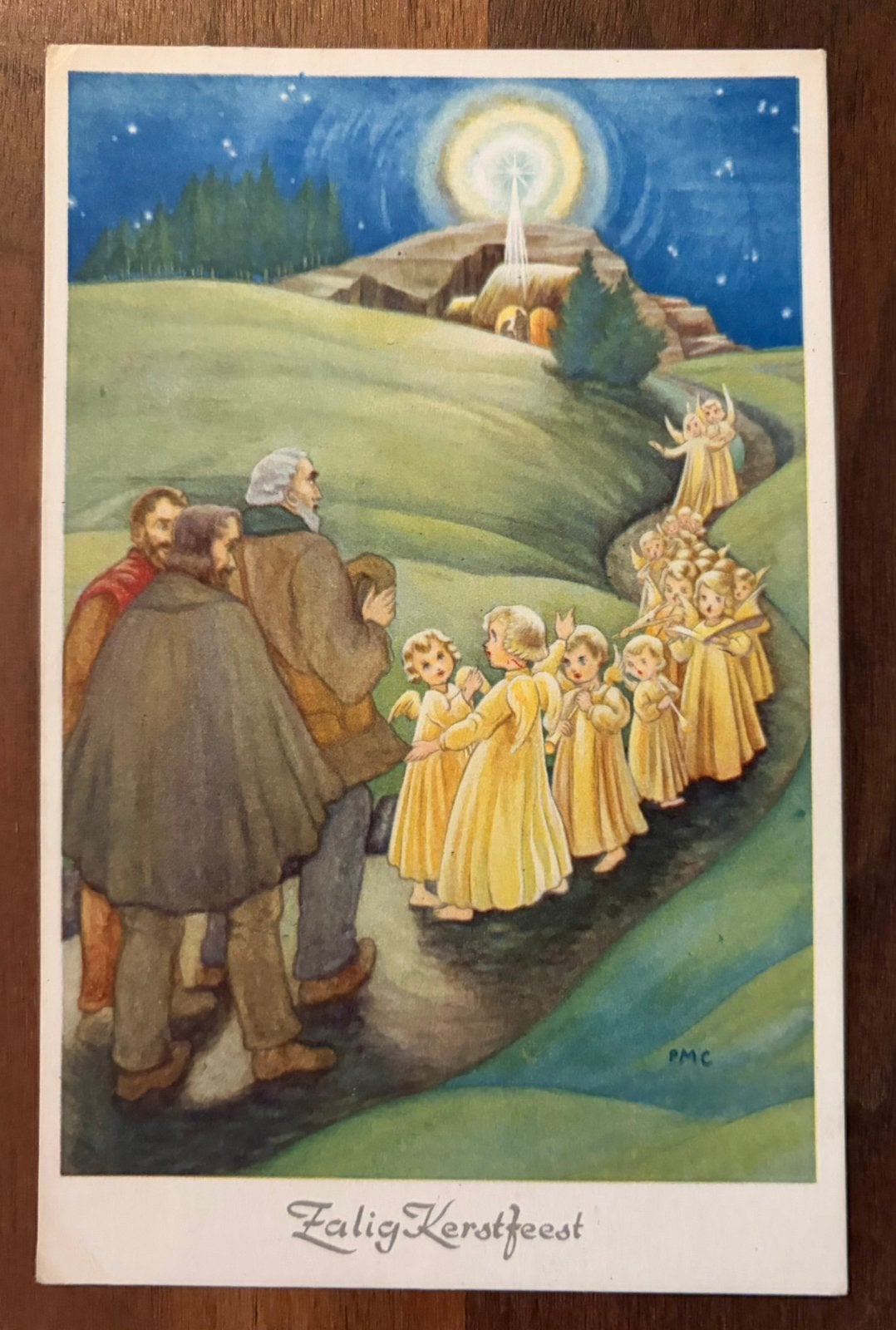 Vintage Kerstkaart, Ophalen of Verzenden, 1960 tot 1980, Feest(dag)