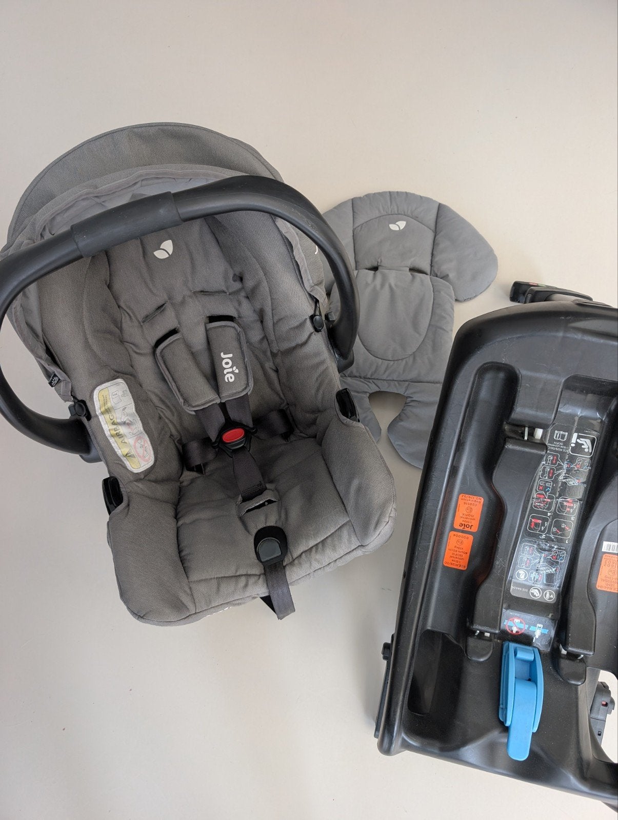 Joie Gemm autostoel 0-13 kg + i-Base - groep 0+ - grijs, Gebruikt, Isofix, 0 t/m 13 kg, Ophalen