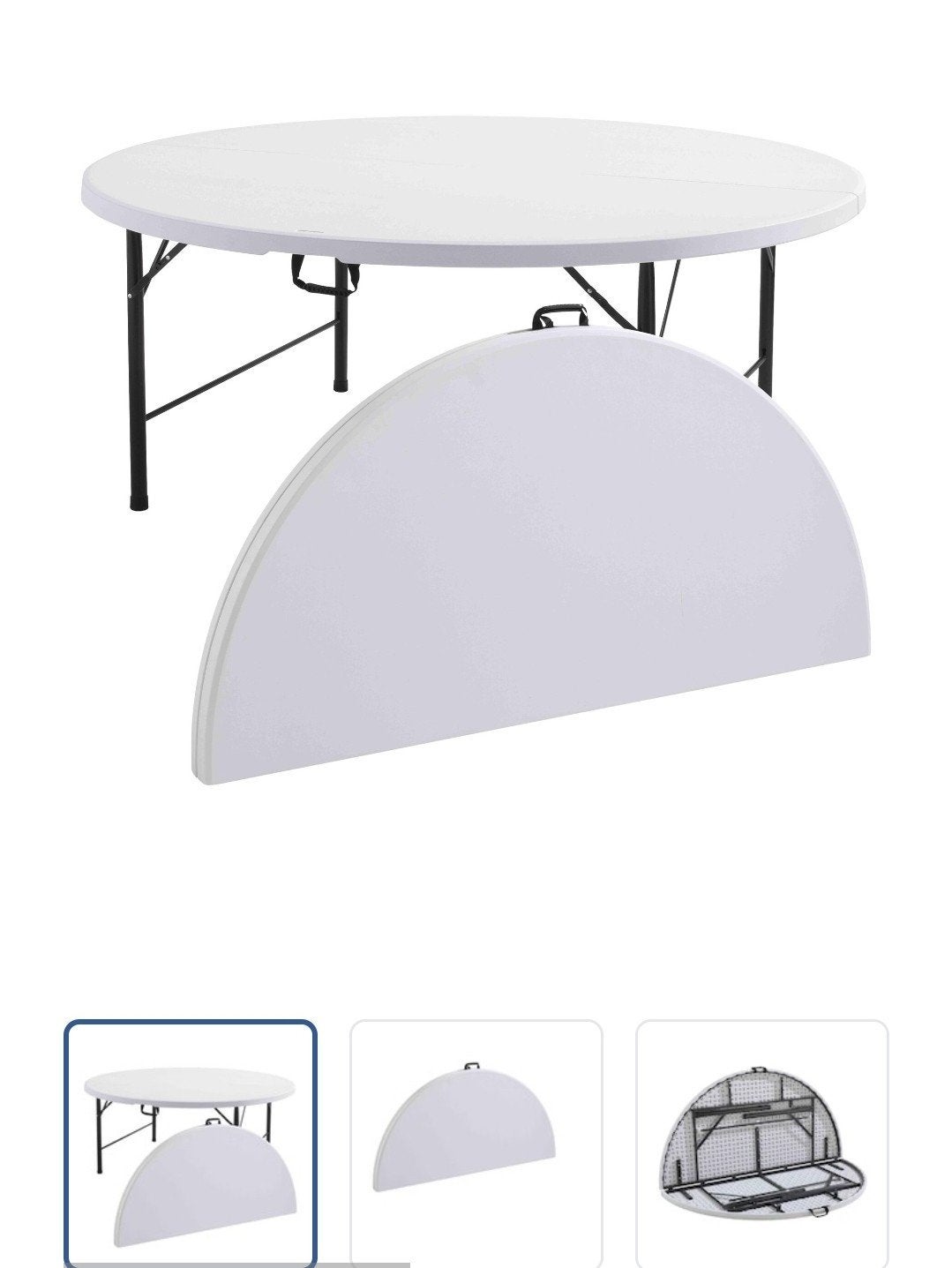 Klaptafel rond wit 150cm, Ophalen