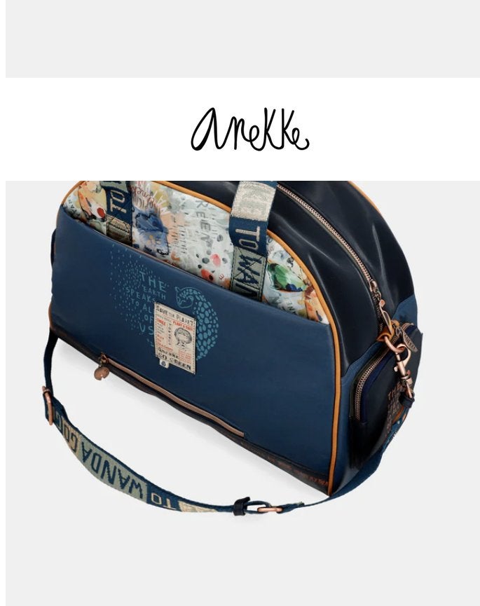 Anekke. Reistas/Sporttas, 40 tot 60 cm, 30 cm of meer, Blauw, Nieuw