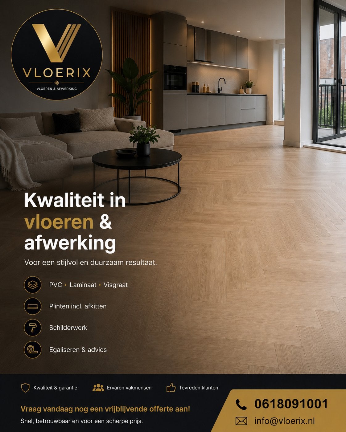 PVC • Laminaat • Visgraat | Vakmanschap & Garantie, Garantie, Laminaat of Parket