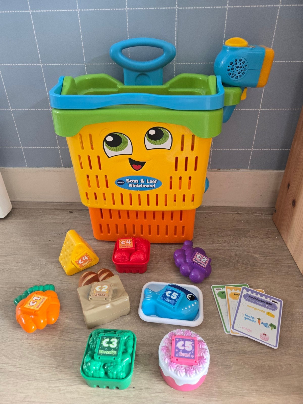 Vtech scan en leer winkelmand, Kinderen en Baby's, Speelgoed | Vtech, Ophalen, Zo goed als nieuw, 6 maanden tot 2 jaar
