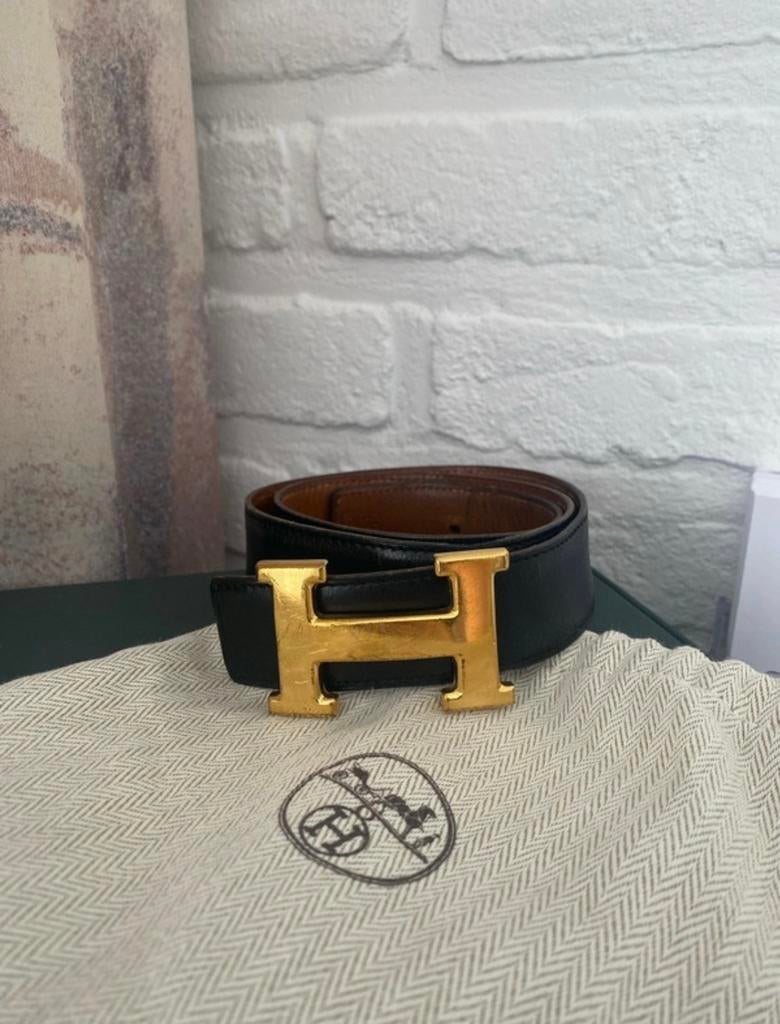Hermes dubbelzijdige riem 65 cm met H-gesp, 3 tot 5 cm, Minder dan 80 cm, Tailleriem, Ophalen of Verzenden