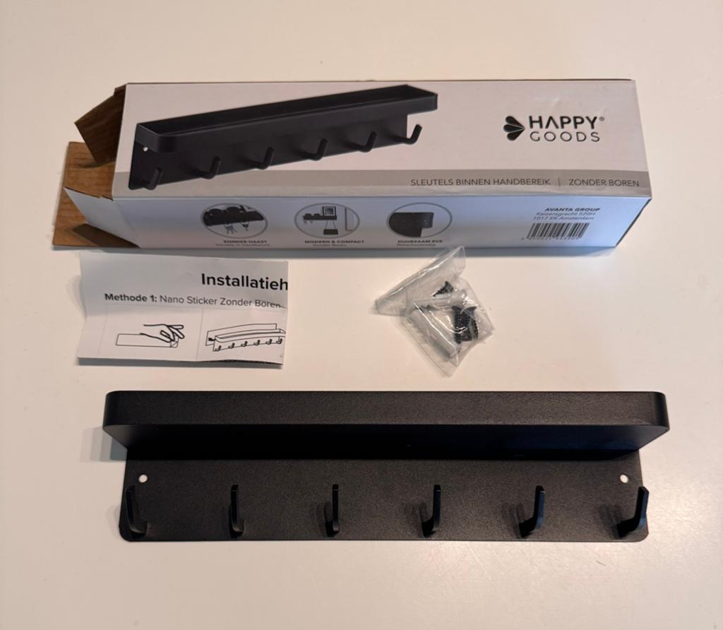 Sluetelrekje / Key rack - Black, Ophalen of Verzenden, Zo goed als nieuw, Minder dan 150 cm, Minder dan 100 cm