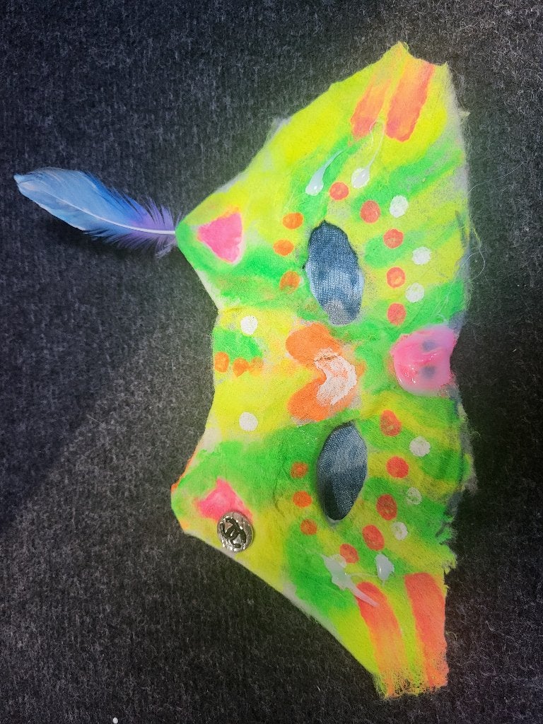 Terian furry kat masker zelf gemaakt, Ophalen of Verzenden, Zo goed als nieuw, Carnaval