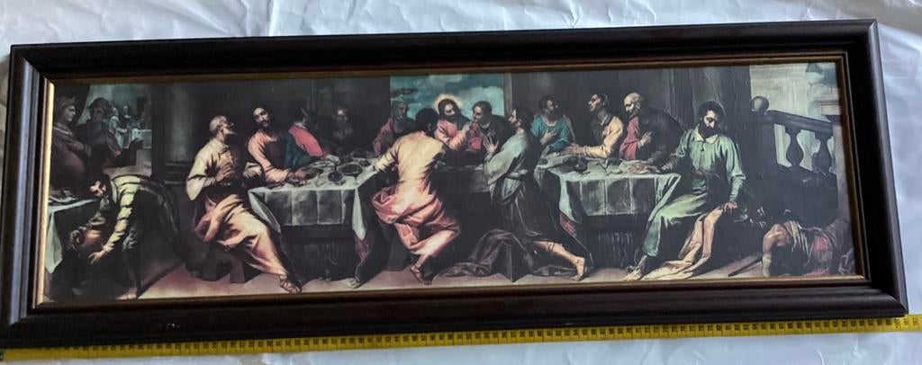 Religieus antiek schilderij ,Het Laatste Avondmaal  ,MOOI !!, Ophalen