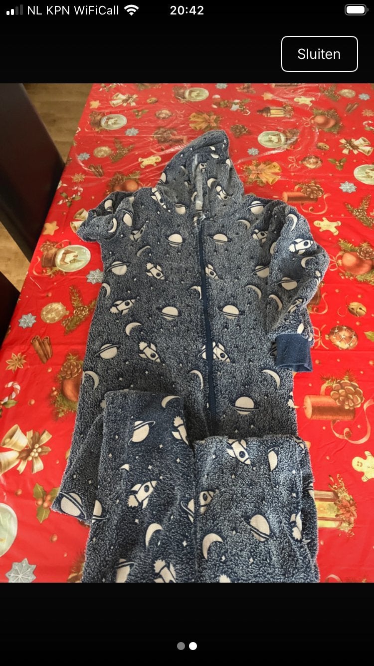 Zachte Onesie met Ruimtevaartprint - Maat M, Ophalen of Verzenden, Zo goed als nieuw, Jongen of Meisje