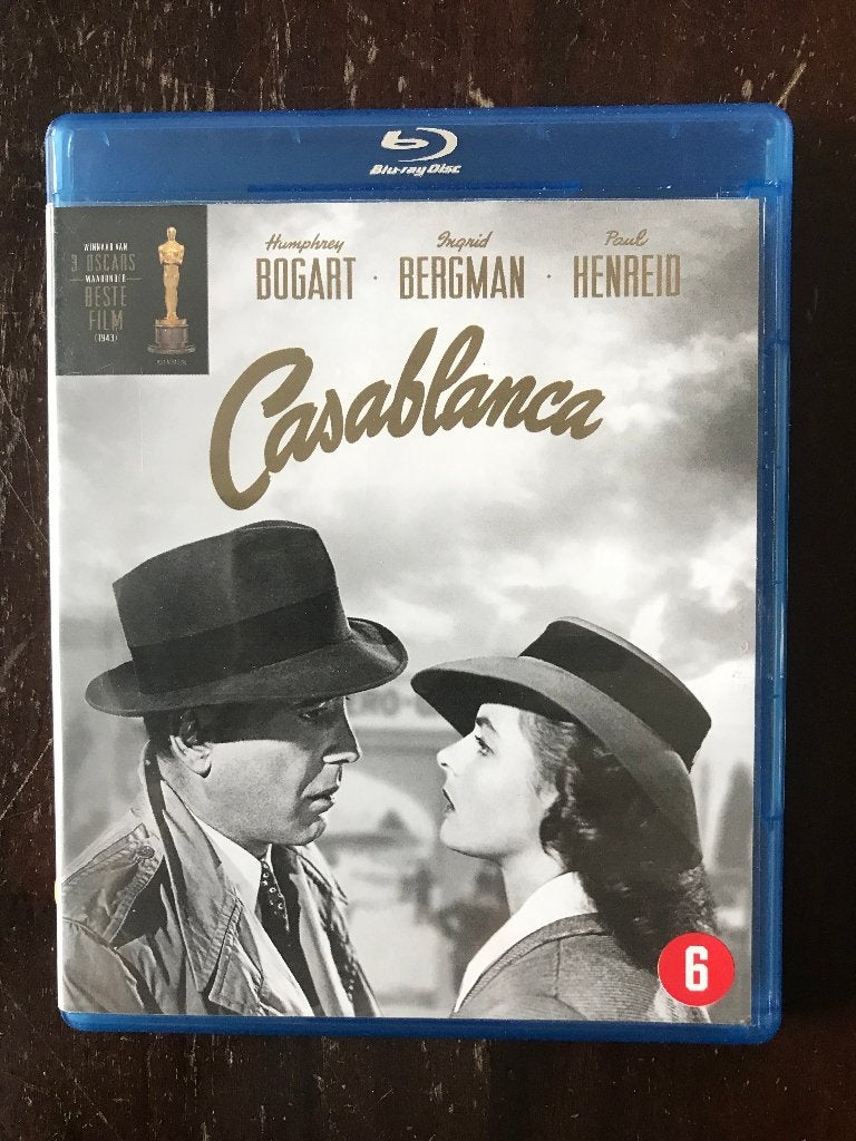 Casablanca Blu Ray met Humphrey Bogart en Ingrid Bergman, Film, Drama, Ophalen of Verzenden, Zo goed als nieuw