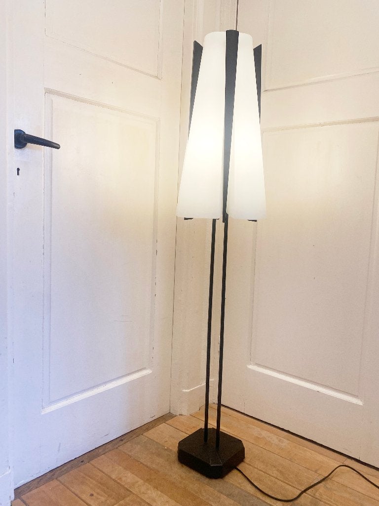 Vintage IKEA Vistofta vloerlamp – Memphis/Gunnar Jensen 80s, Ophalen, E27 (groot), 150 tot 200 cm, Memphis / Postmodern