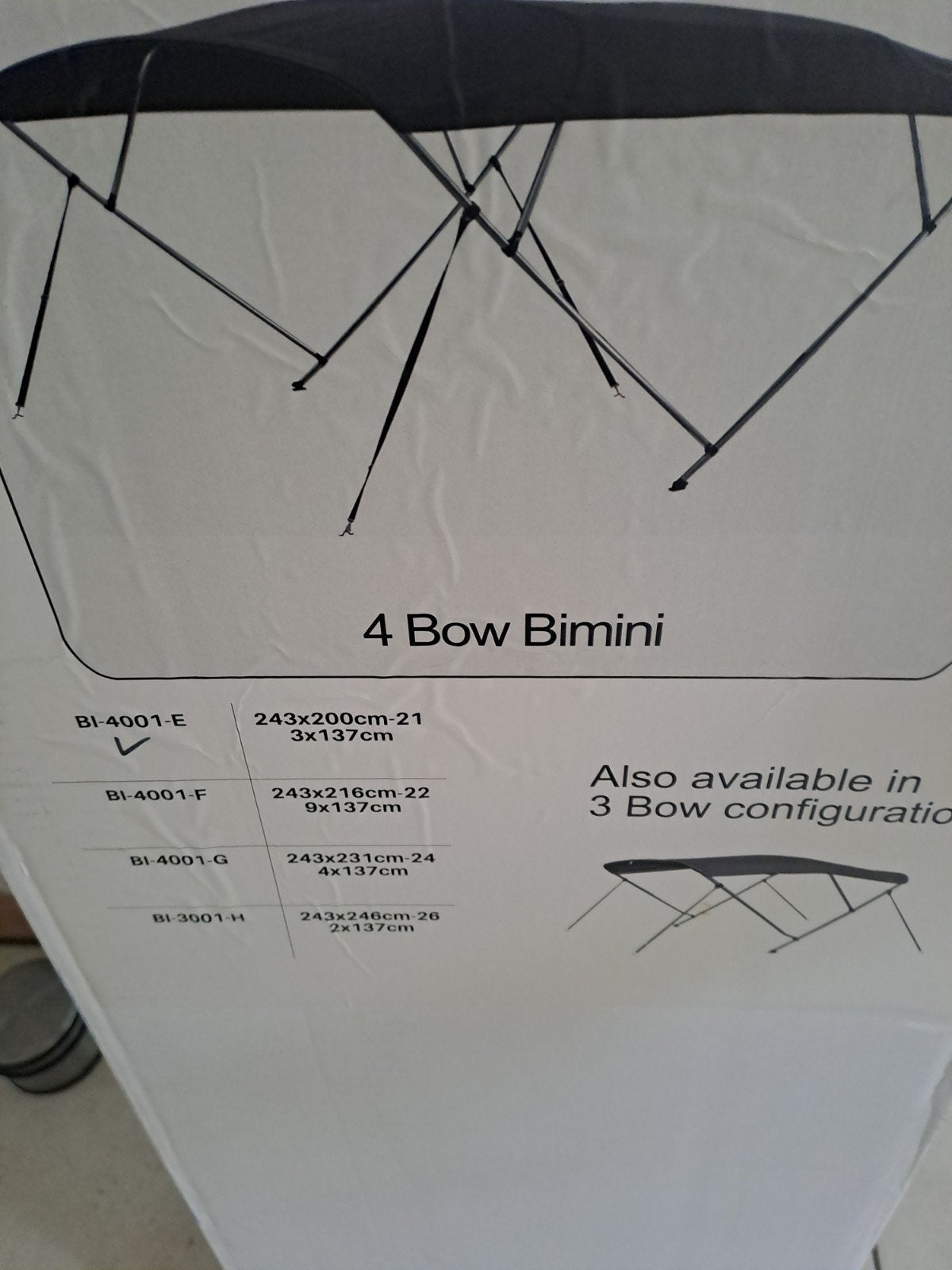 Nieuw verhoogd Biminitop - Zwart vierrboogs, Watersport en Boten, Accessoires en Onderhoud, Nieuw, Overige typen, Ophalen of Verzenden