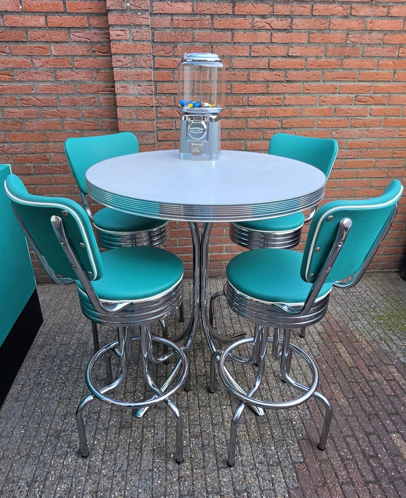 FIFTIES SIXTIES AMERIKAANSE BARKRUKKEN BEL AIR BARTAFEL, Ophalen, 5 krukken of meer, 60 tot 90 cm, Met voetsteun