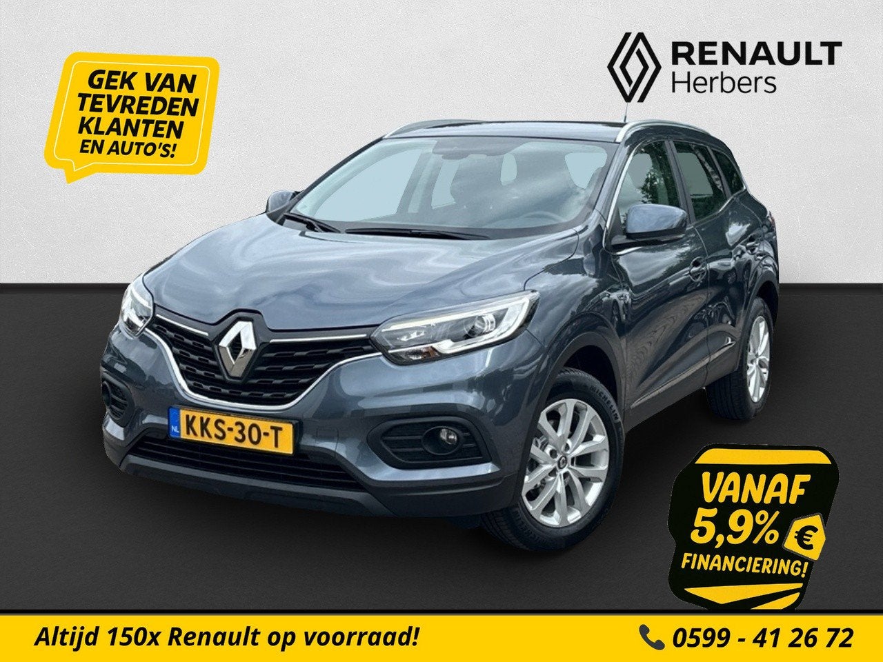 Renault Kadjar 1.3 TCe 140PK Zen NAVI / ECC / CRUISE / TREKH, Voorwielaandrijving, Kadjar, Stof, Gebruikt