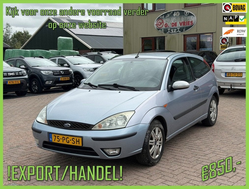 Ford Focus 1.6-16V Futura - Export / Handel - APK tot 3-10-2, Auto's, 1596 cc, Zwart, 4 cilinders, 49 €/maand