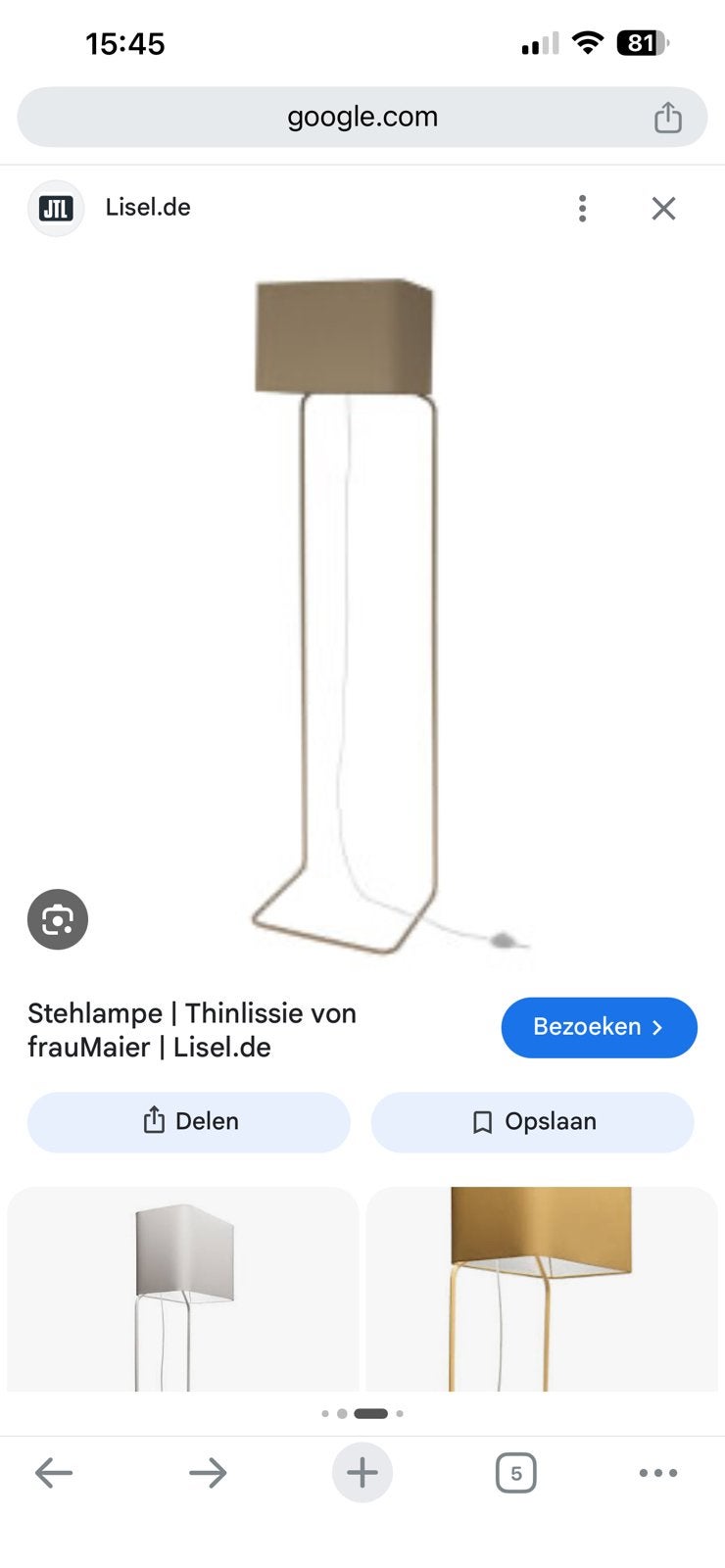Design vloerlamp FRAUMAIER ThinLissie, Huis en Inrichting, Lampen | Vloerlampen, Ophalen, Zo goed als nieuw, 150 tot 200 cm