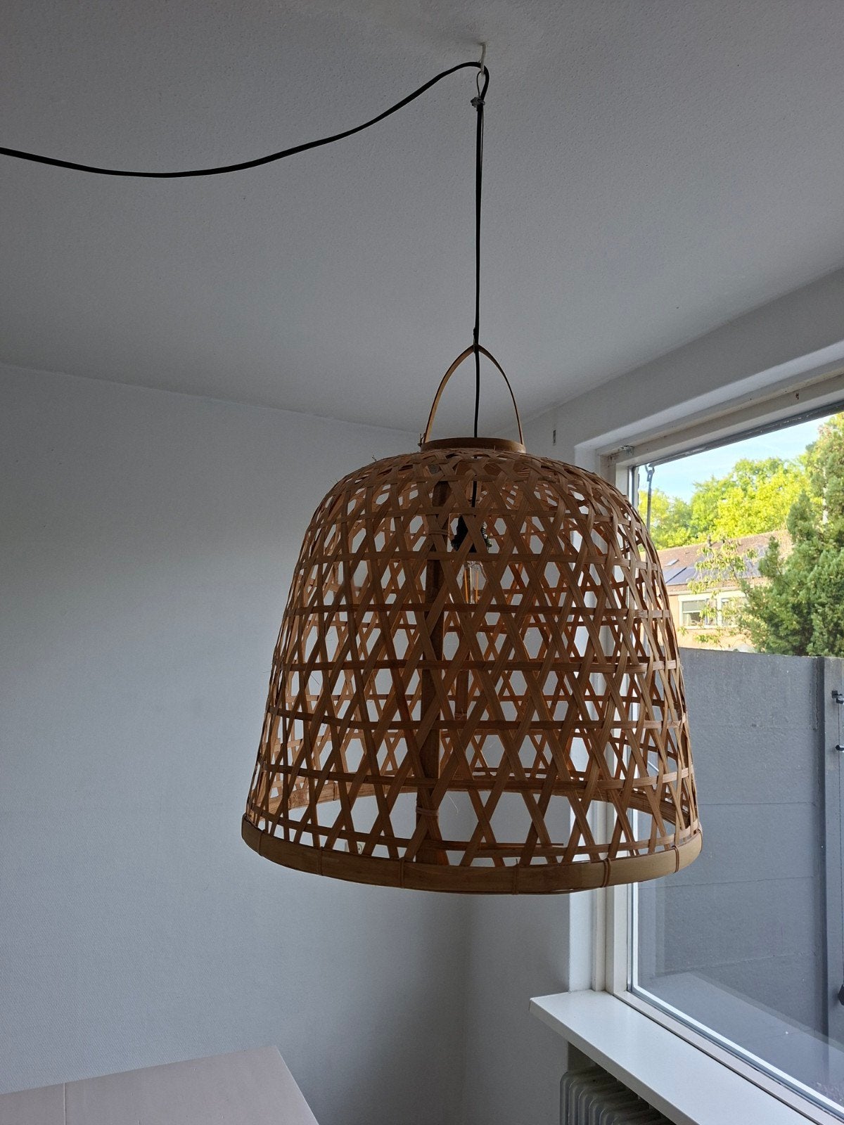 grote rotan hanglamp, Ophalen of Verzenden, Zo goed als nieuw, Natuurlijk materiaal
