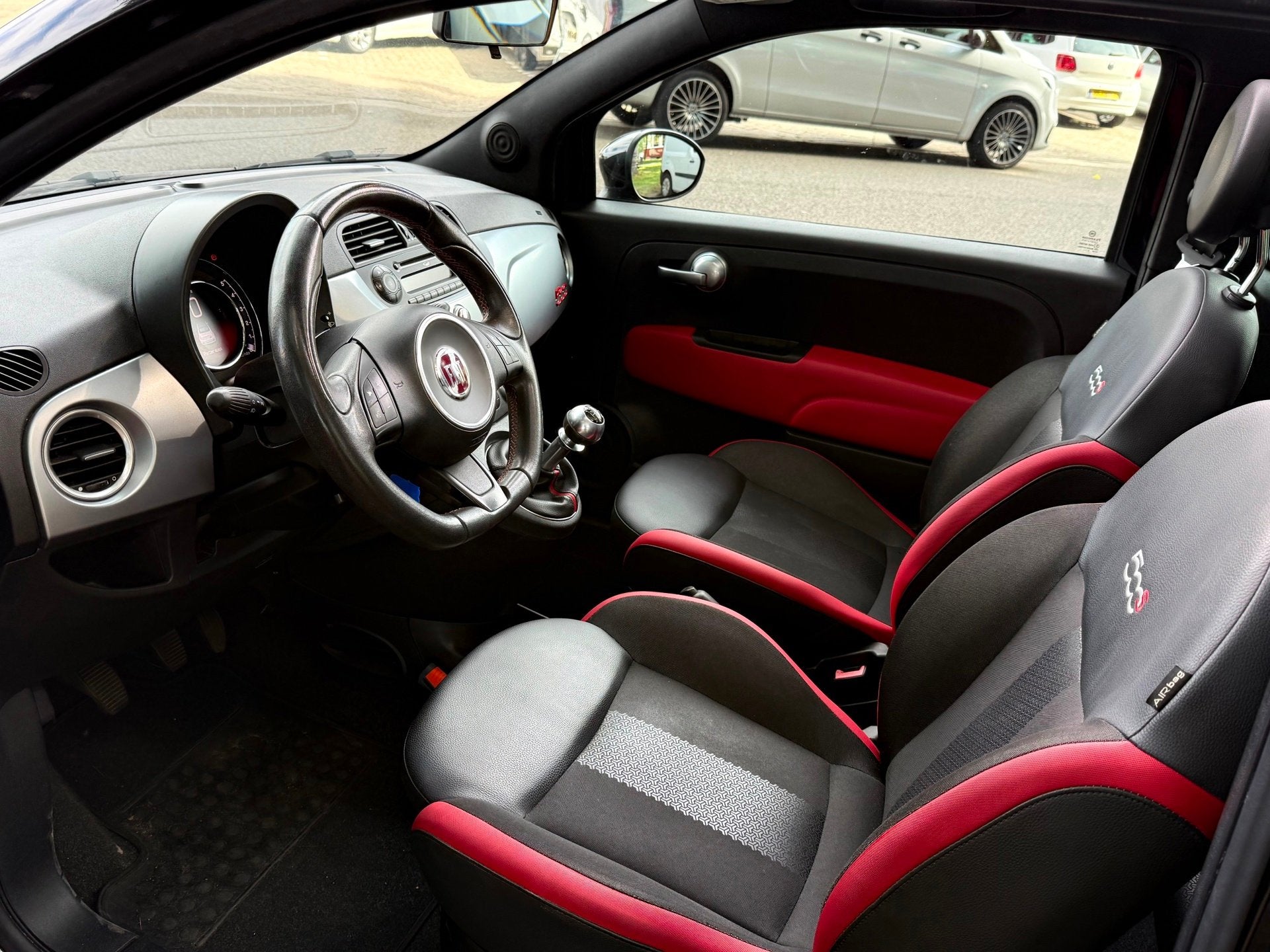 Fiat 500 C 0.9 TwinAir Turbo 500S, Auto's, Gebruikt, Cabriolet, Leder en Stof, Zwart