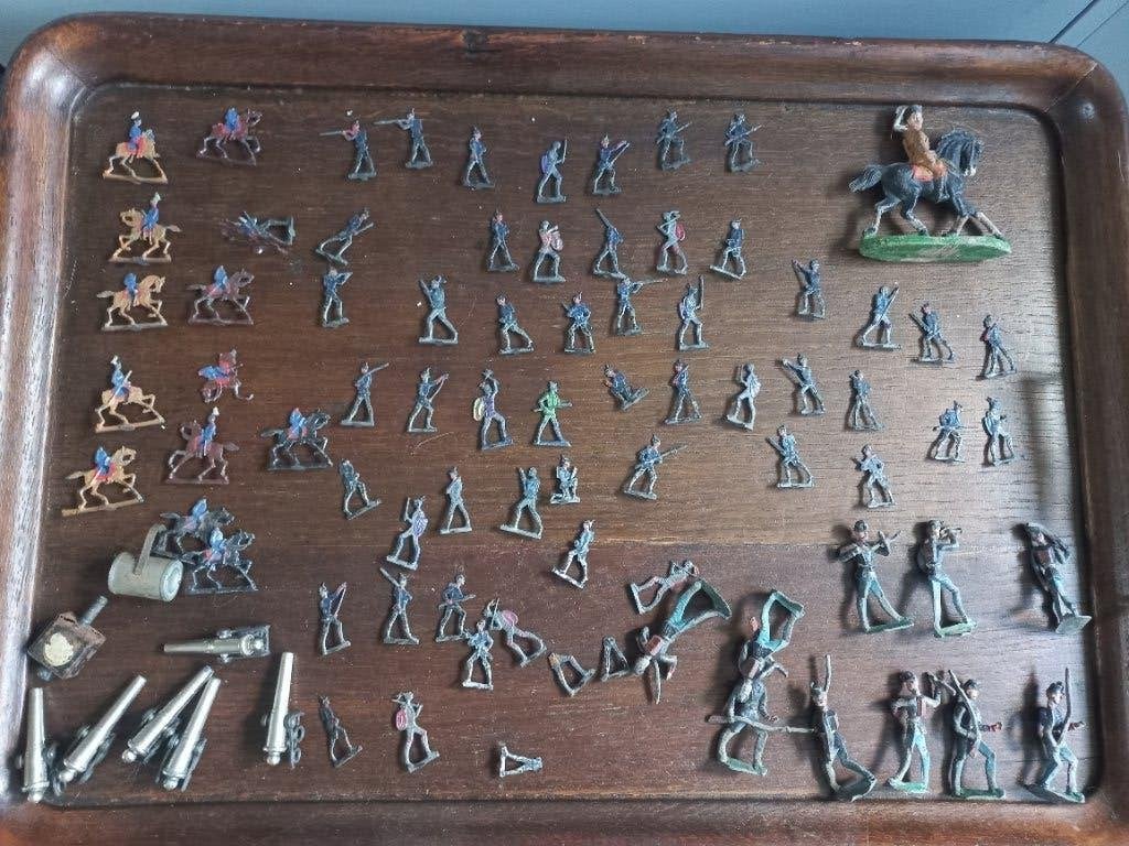 Antiek militair speelset/ tinnen soldaatjes, Antiek en Kunst, Ophalen of Verzenden