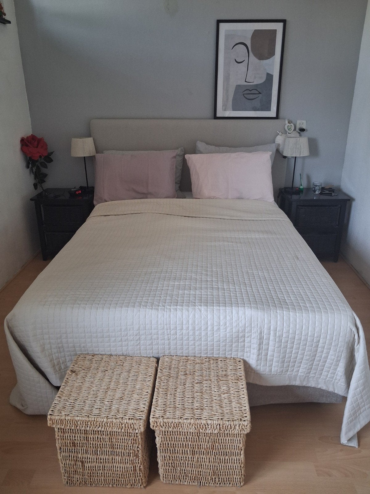 wasbaar dekbed, Lits-jumeaux, Beige, Katoen, Ophalen of Verzenden