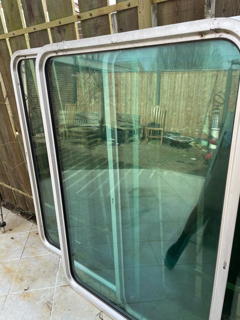 2x Dubbel Glasplaat met Stalen Frame 104,5x154,5cm, Doe-het-zelf en Verbouw, Glas en Ramen, Ophalen, Gebruikt, 80 tot 120 cm, 120 tot 160 cm