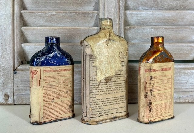 Set van 3 Franse kruitbusjes poudre de chasse flesjes, Antiek en Kunst, Ophalen of Verzenden