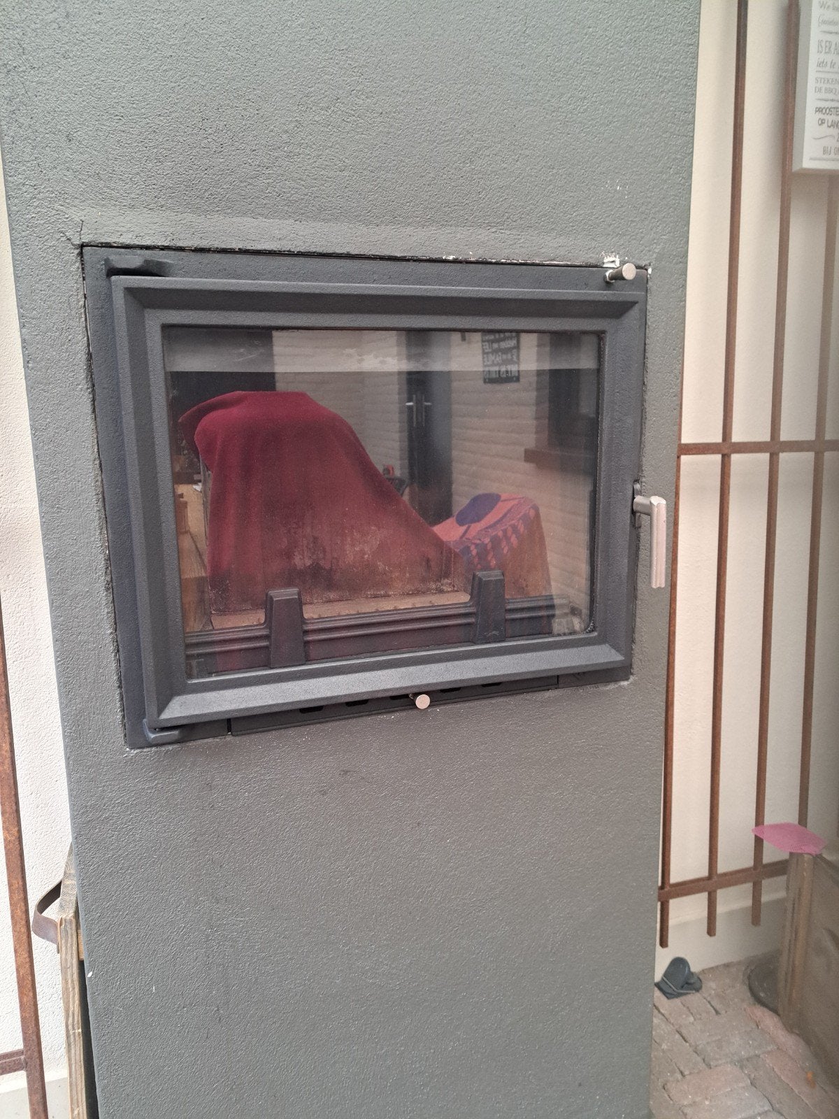 Inbouw houtkachel, Huis en Inrichting, Kachels, Gebruikt, Houtkachel, Ophalen of Verzenden, Inbouw
