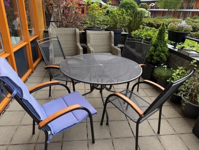 Tuinset, Ophalen, 4 zitplaatsen, Aluminium, Zo goed als nieuw