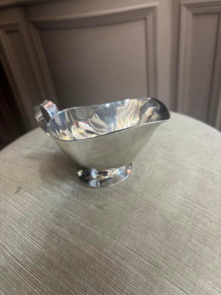Zwaar verzilverde  sauskom, Ophalen of Verzenden, Zilver
