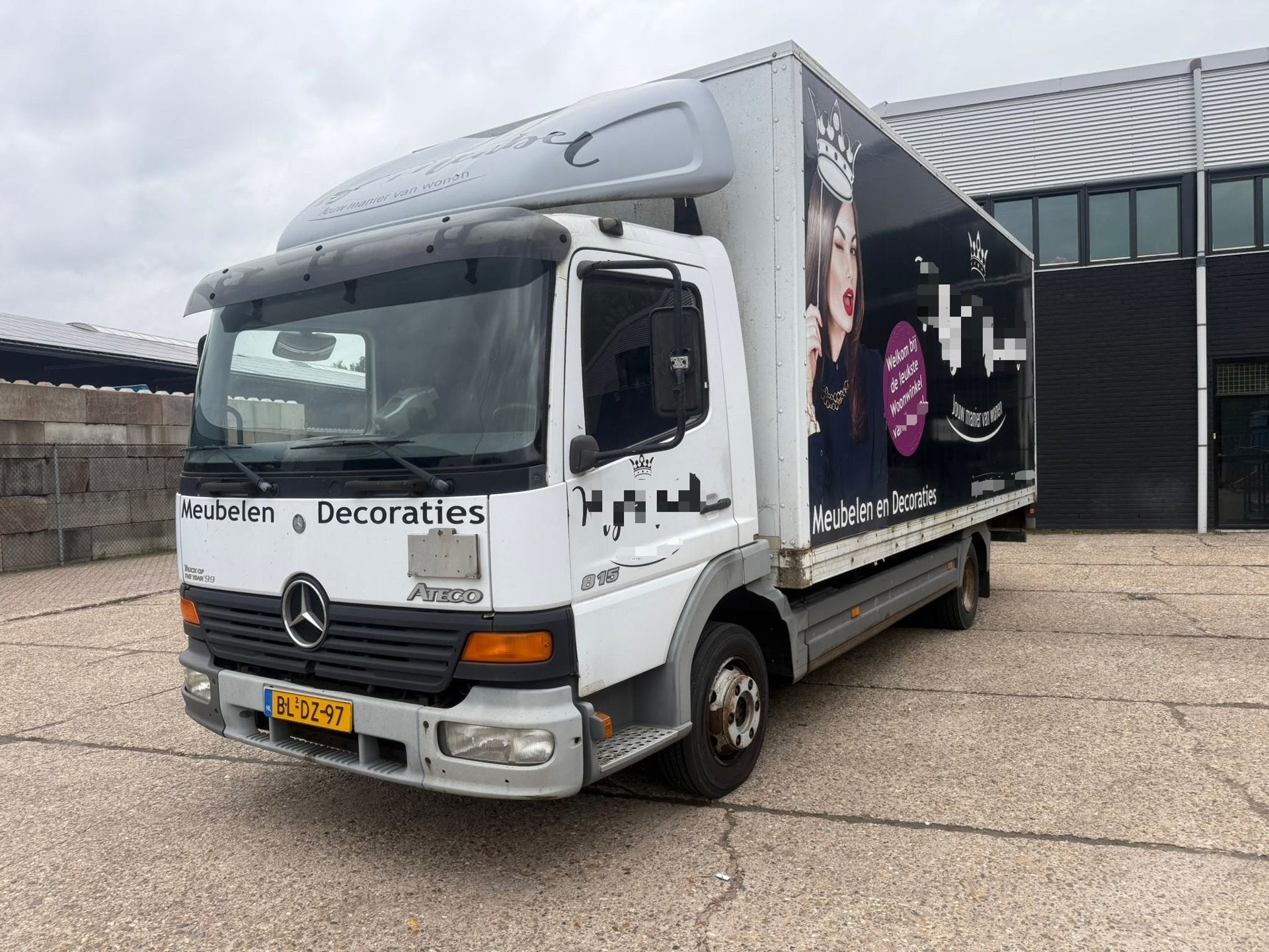 Mercedes-Benz ATEGO 815 Bakwagen Laadklep, Auto's, Euro 2, Zwart, Wit, Mercedes-Benz