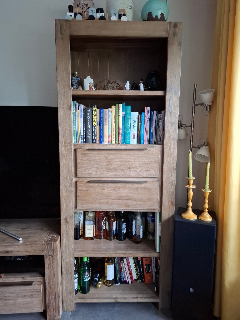 2x Boekenkast Salzburg, Ophalen, 50 tot 100 cm, Zo goed als nieuw, Met lade(s)