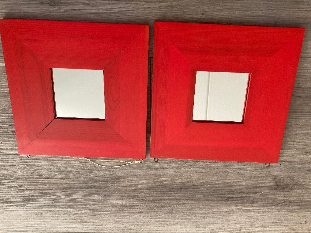 Frame met spiegel, Huis en Inrichting, Minder dan 50 cm, Gebruikt, Verzenden, Vierkant