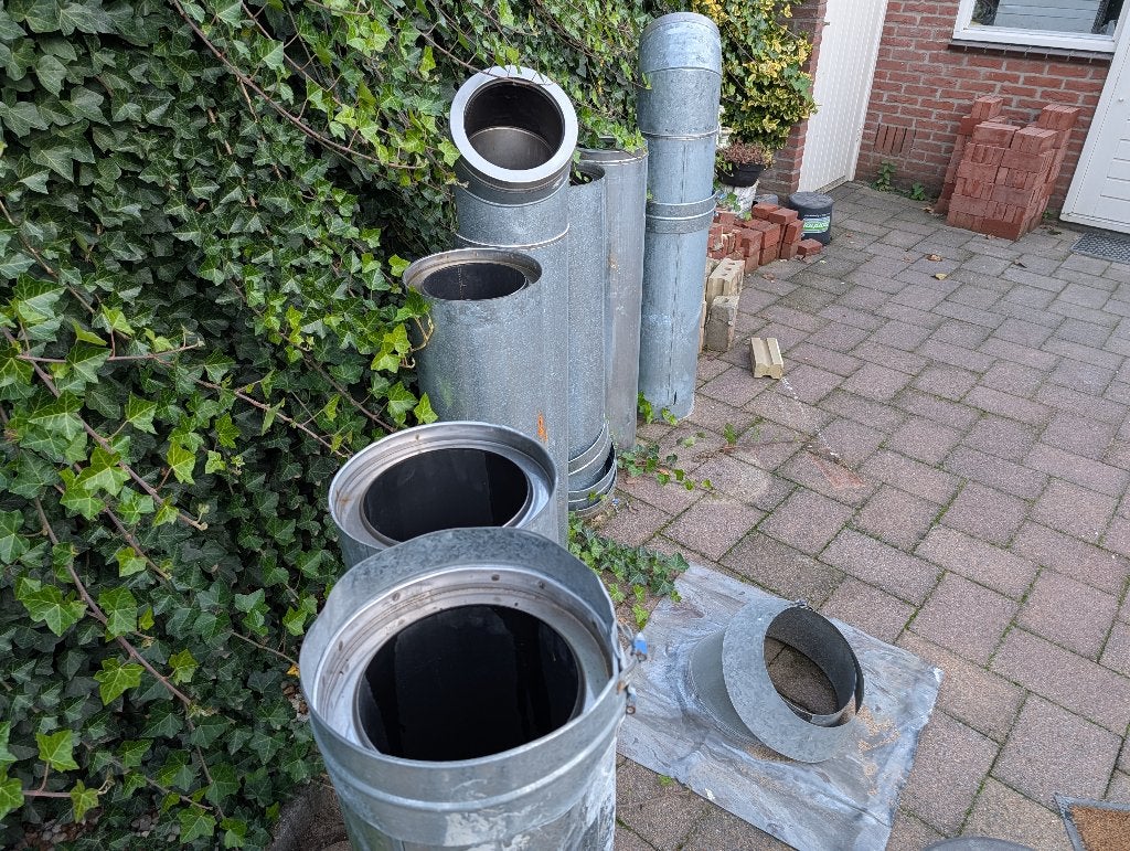 Kachelpijp dubbelwandig, Ophalen, Houtkachel, Zo goed als nieuw, Inbouw