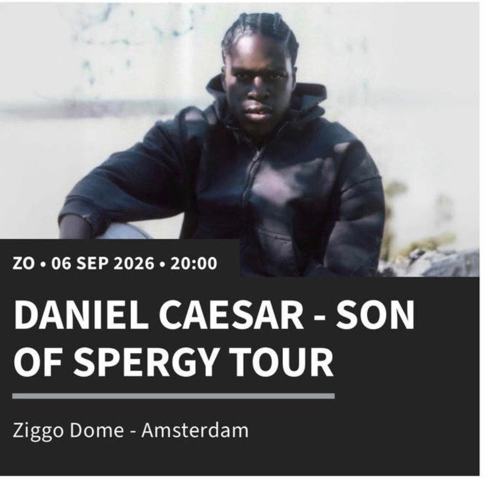 1 platinum ticket Daniël Caesar, son of spergy tour, 6 sept, Tickets en Kaartjes, Concerten | Pop, Eén persoon, September