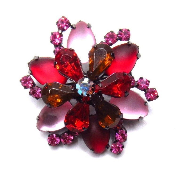 Prachtige rode broche, Overige materialen, 4 tot 7 cm, Verzenden, Nieuw