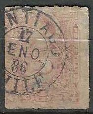 Chili 1877 - Yvert 17 - Christoffel Colombus - 2 c. (ST), Verzenden, Gestempeld, Zuid-Amerika