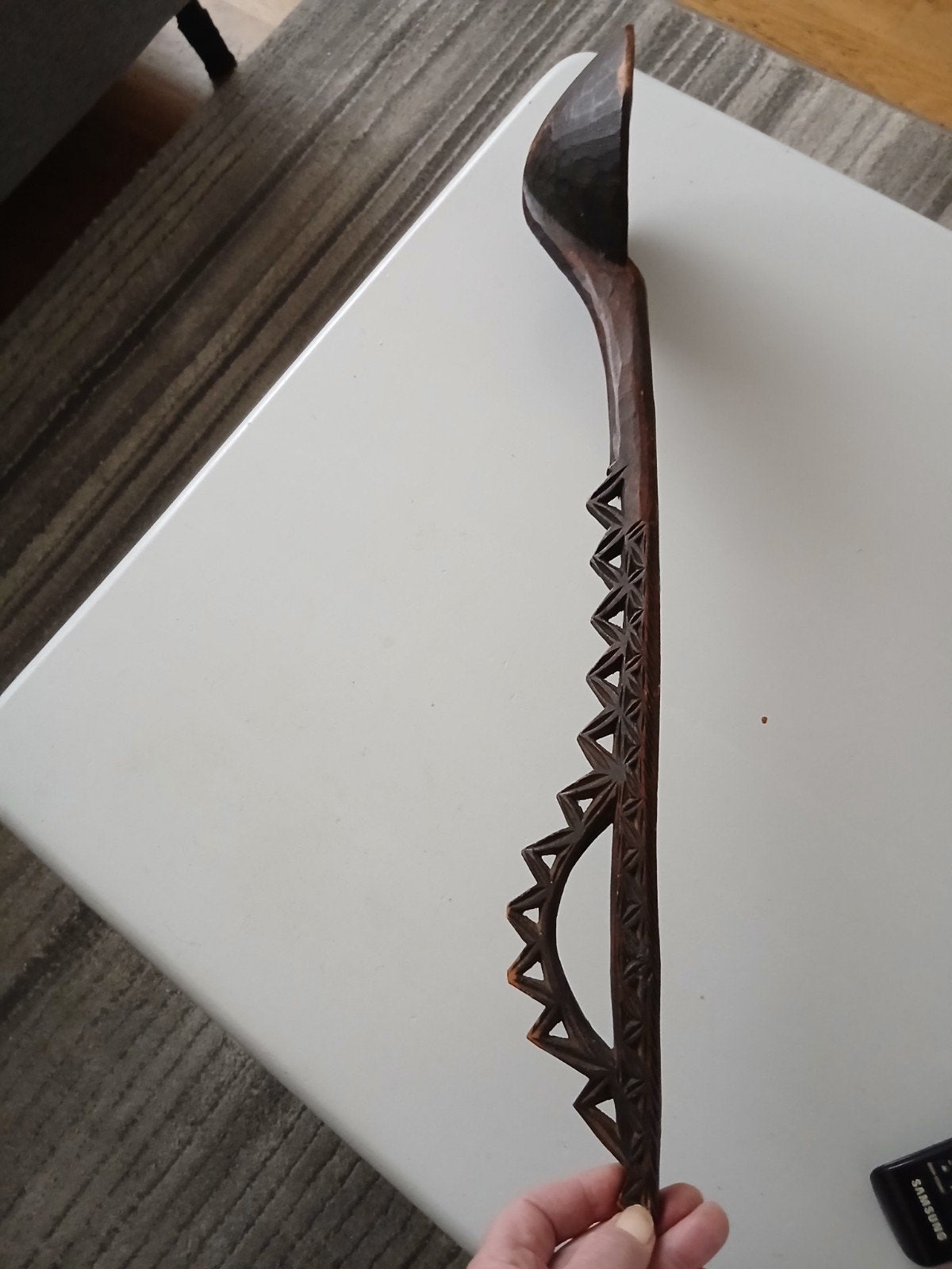 afrika? Oceanië ? houten lepel houtsnijwerk, Antiek en Kunst, Ophalen of Verzenden