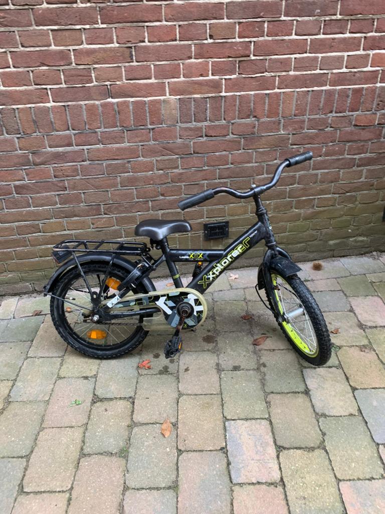 Jongensfiets 16 inch, Fietsen en Brommers, Fietsen | Jongens, Terugtraprem, Gebruikt, Ophalen of Verzenden, Handrem