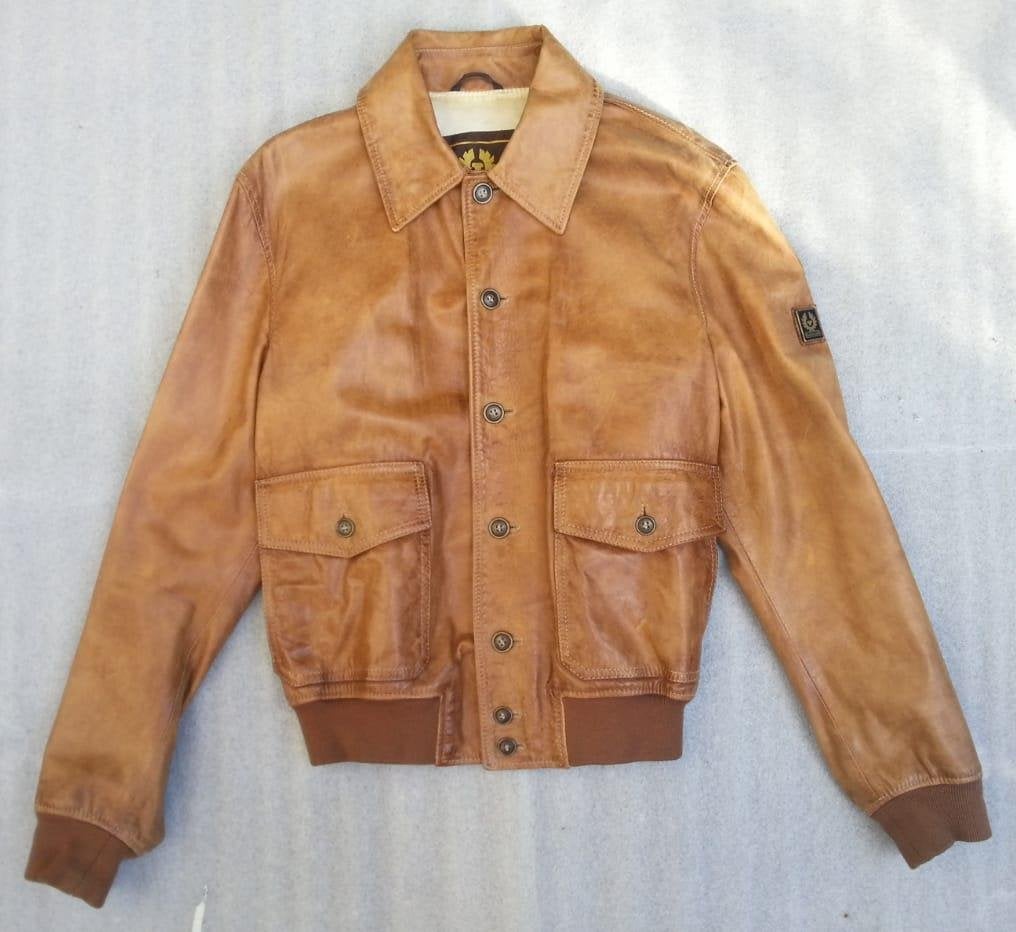 Belstaff aviator leren jas, Verzenden, Zo goed als nieuw, Overige maten, Bruin